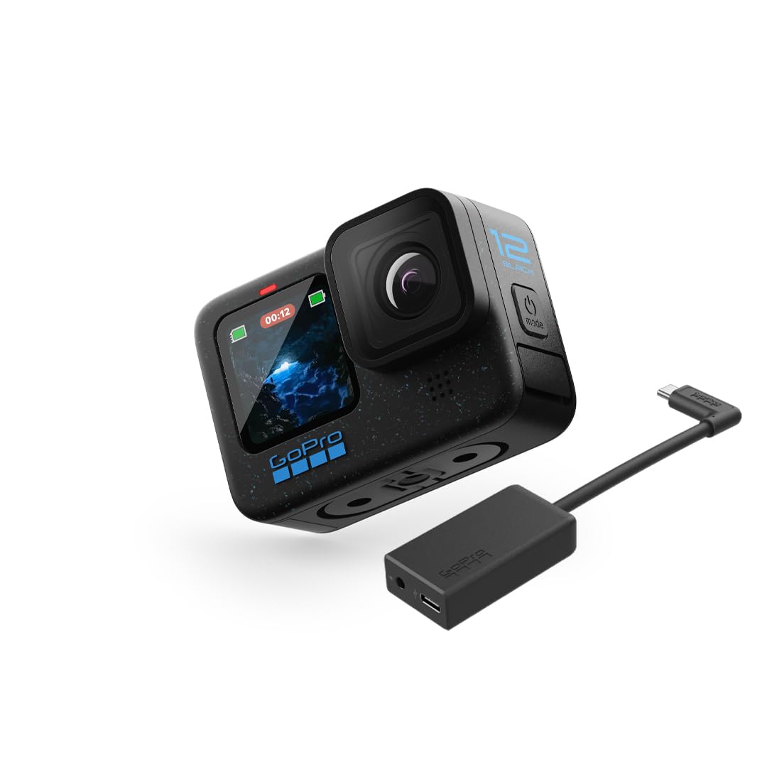 GoPro HERO12 MotoVlog Combo – HERO12 Waterproof Action Camera with Front + Rear LCD, 5.3K60 Ultra HD, HyperSmooth 6.0, Live Streaming, Enduro Battery & Pro 3.5mm Mic Adapter for Bikers-image-42