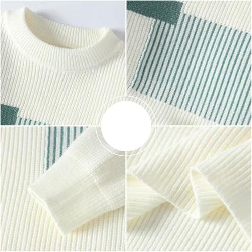 Men O-Neck Splicing Color Knitted Sweater - Thick Warm Autumn Winter Pullover M-4XL2