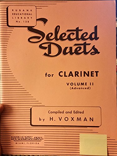 Selected Duets for Clarinet Volume II (Advanced) B000EYMA82 Book Cover