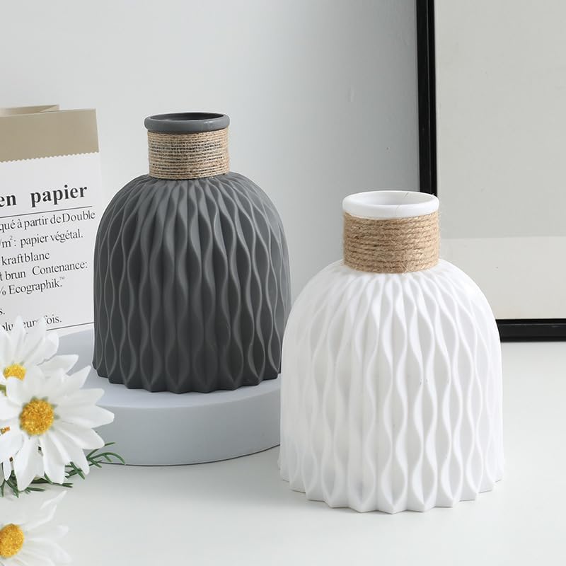 SATYAM KRAFT 15cm Grey Nordic Vase - Image 4