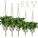 KissDate - Confezione da 5 portavasi da appendere in corda di iuta, a 4 bracci, per vasi di fiori e piante, decorazioni per interni ed esterni,1 pezzo da 120 cm, 2 pezzi da 105 cm, 2 pezzi da 90 cm