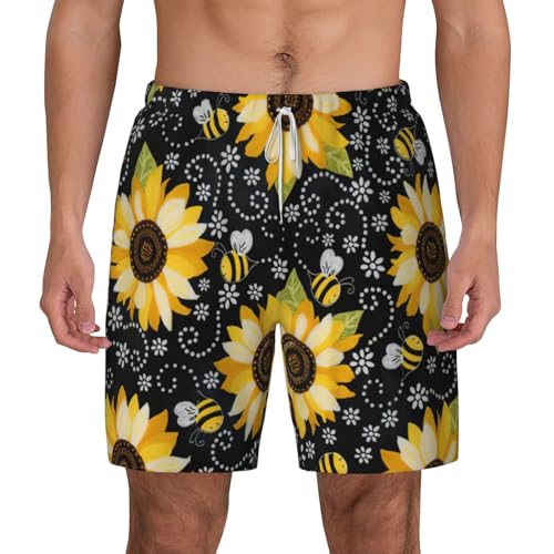Short de bain surf plage homme motif abeille respirant