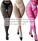 Mingnos Damen Fischnetz Hohe Taille Strumpfhosen, Gemustert Oberschenkel Hohe Strumpfhosen Transparente Netzstrumpfhosen, Rosenrot