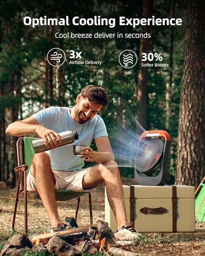 Koonie-8in-20000mAh-Camping-Fan-with-Timer-LED-Lantern-and-Hook-90hrs-Rechargeable-Battery-USB-Fan-with-4-Speeds-350Head-Rotation-Desk-Table-Fan-for-Bedroom-Outdoor-Tent-Travel-Picnic