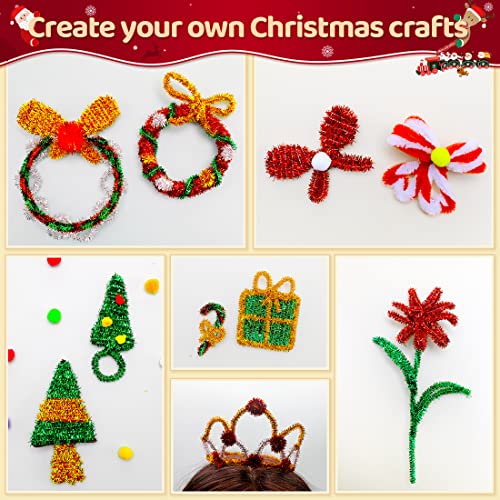 Image of Praisebank Glitter Pipe Cleaners for Crafts, 200pcs, Chenille Stems for DIY Projecets, Arts & Crafts Supplies for Festival Party Decorations
