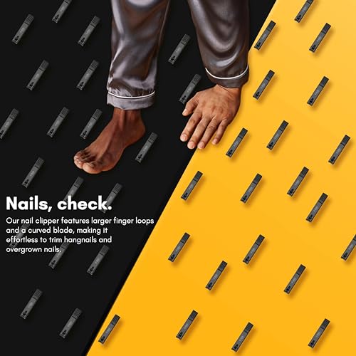 Beauté Secrets Essentials Manicure Set Nail Clippers, Stainless Steel Nail Scissors Grooming Kit, Acne needle, Blackhead Tool Leather Travel Case (Grey Yellow) - Image 6