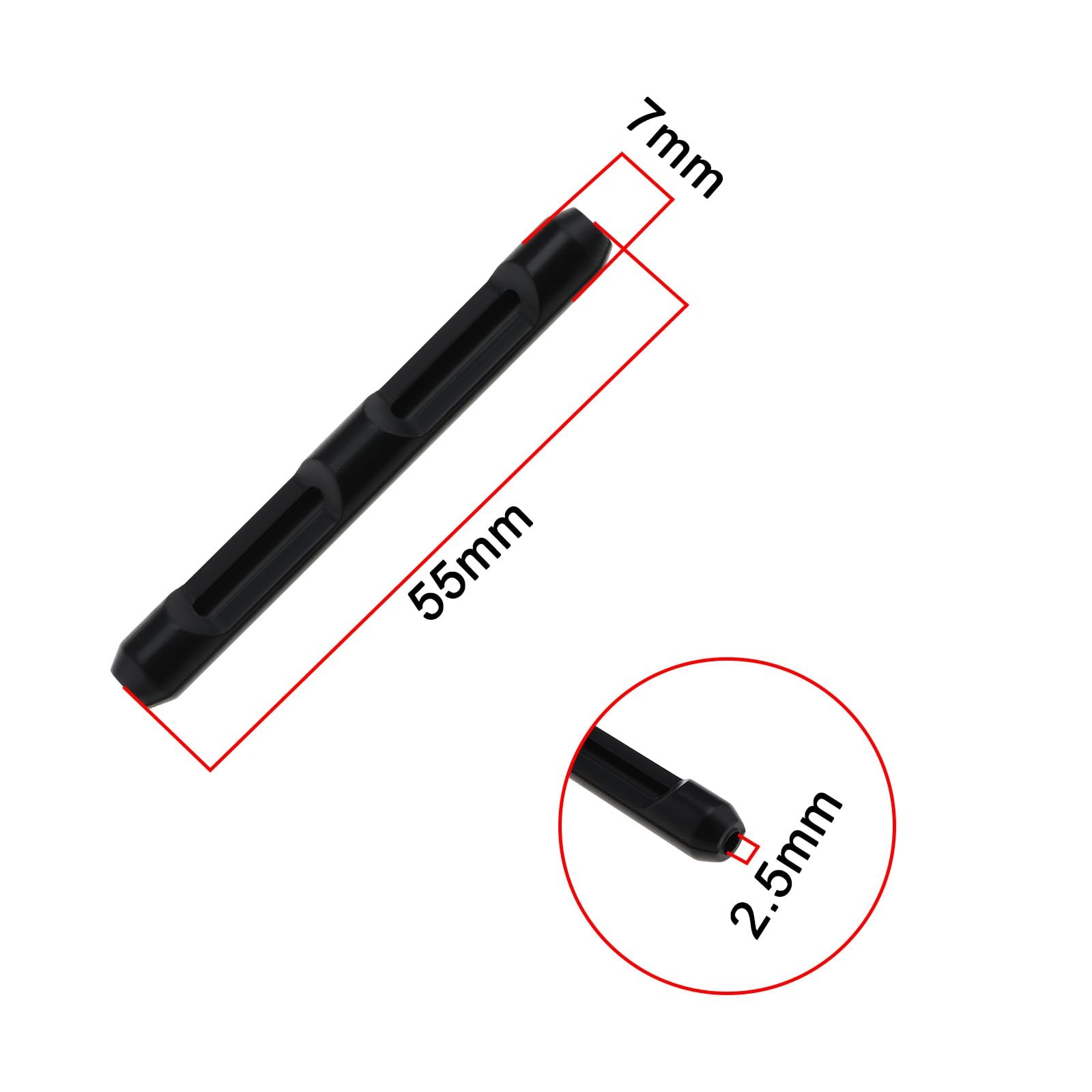 VGOL 10 works Black Silicone Glasses Arm Sleeve 2.5mm Silicone Eyeglasses Temple Tips Sleeve 55x7mm Ear Grip Sleeve for Glasses Sunglasses Sports Glasses - Image 4
