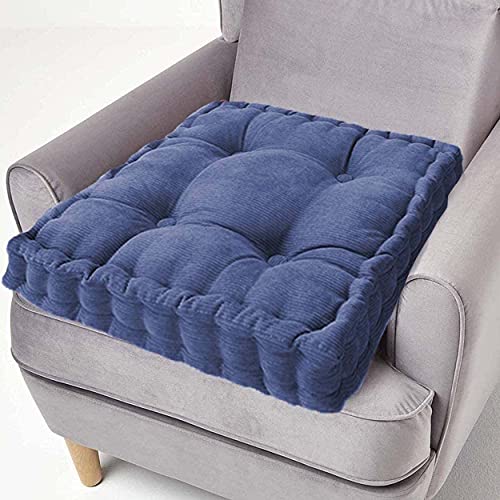 Dickes Sitzkissen, Baumwoll-Füllung, Stuhlkissen, Esszimmer-Sitzkissen, 40/45/50 cm, Sesselkissen für Zuhause, Küche (50 x 50 cm, marineblau) Cover