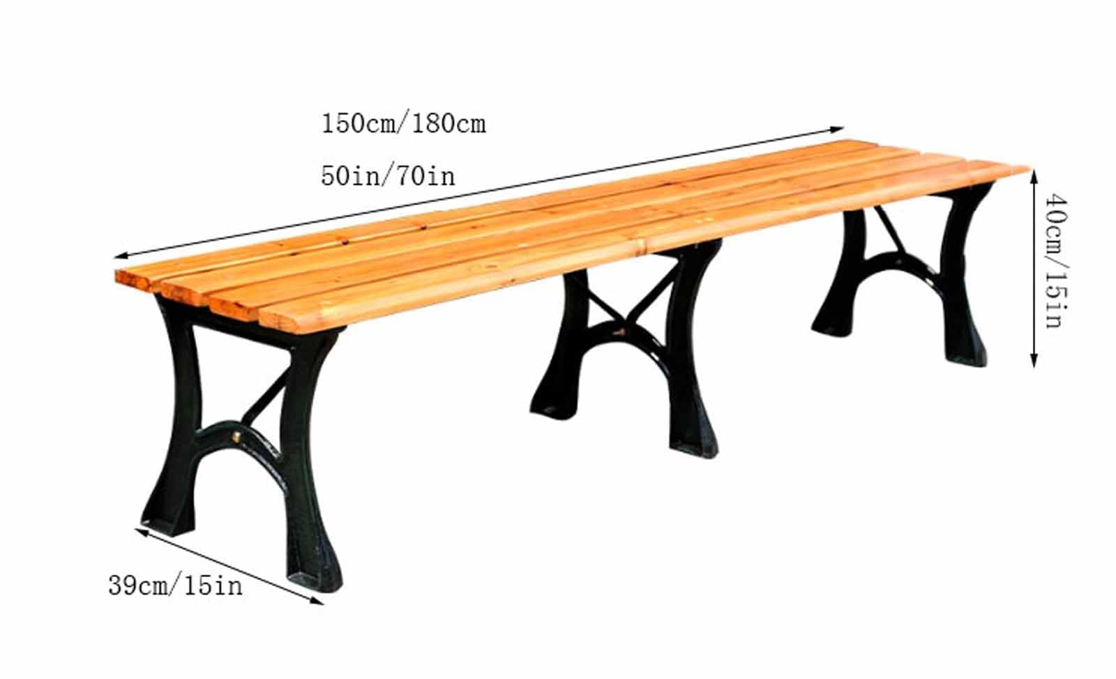 Banco de jardín rústico de Metal y Madera tratada para Exteriores - Capacidad de 300 kg, Jardines, terrazas, Parques y senderos Rurales - Una solución de Asiento Duradera y ele