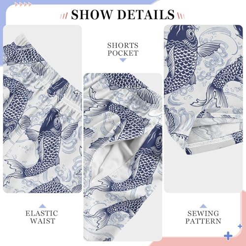 ZZXXB Carp Fish Boys Long Pants Soft Trousers Elastic Waist Kids Lounge Bottoms with Pockets S-XL4