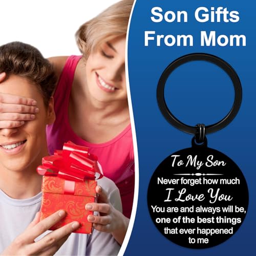 YYQX Son Gifts from Mom to Son keychain Teen Adult Sons Birthday Graduation Christmas Valentines Gifts (Never - From Mom) - image 6