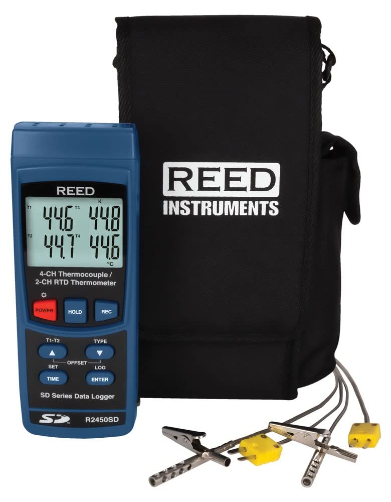 REED Instruments R2450SD-KIT6 Data Logging Thermometer with 2 Oven/Freezer Thermocouple Probes
