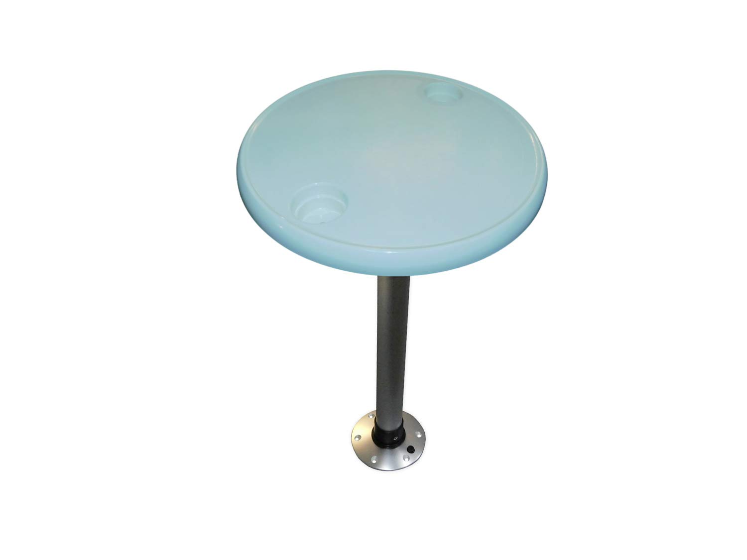 Saarwebstore Zestaw stołów z tworzywa sztucznego, z aluminiową nogą i nóżką, różne rozmiary i kształty, stół kempingowy, do kampera, rozmiar okrągły, Ø 610 mm
