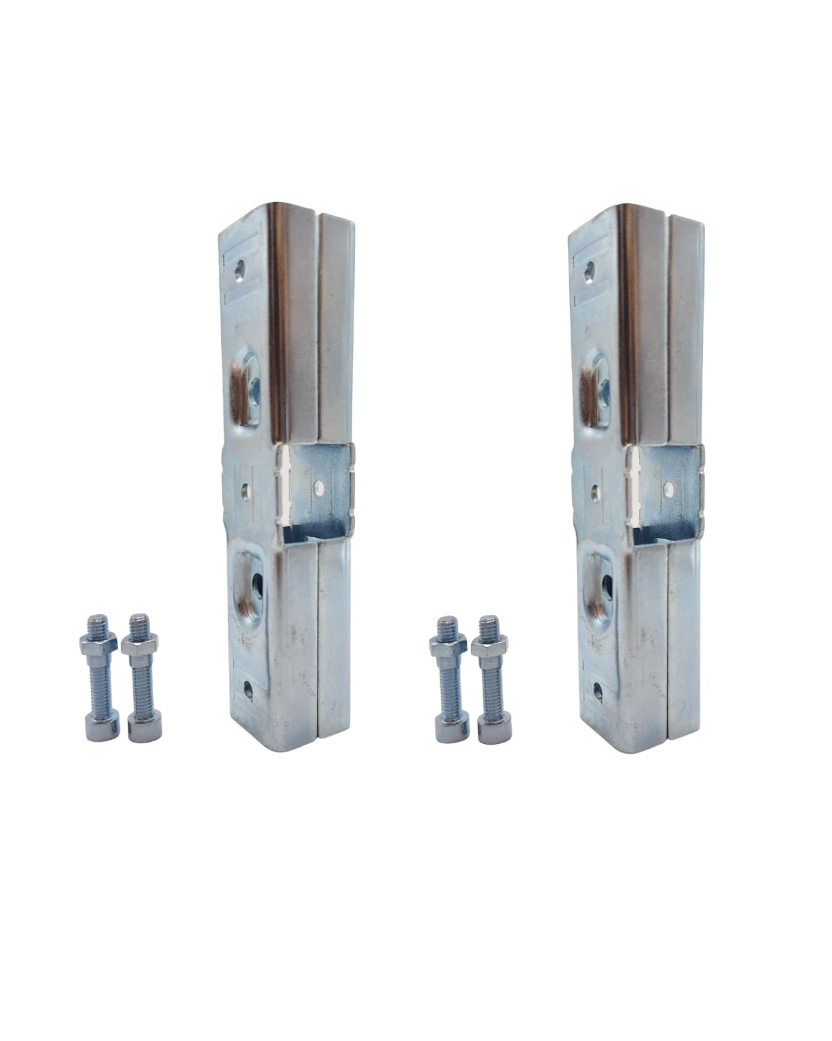 Steel Square Tube Fittings, 1" x 1" 3 Way Horizontal Line Connector with Bolts/Nuts for 1 Inch Square Pipe, Chain Fence Guardrail Rails Clamps (2)