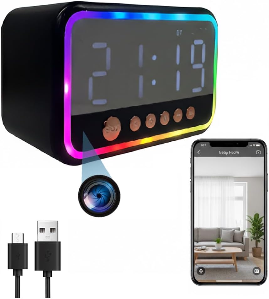 ULar Bluetooth Clock cam 4K HD Camera Picture Taking cam–Pet Cam for Home Security and Pet Care(No Audio, no Sound)