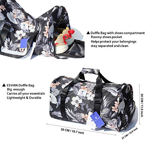Original Floral Water Resistant Duffel Bag Gym bag Weekender Travel Bag for Gym Beach Travel School Daily Bags