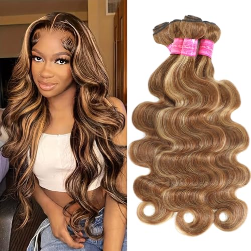 Highlight Bundles Human Hair Honey Blonde Body Wave 4 Bundles
