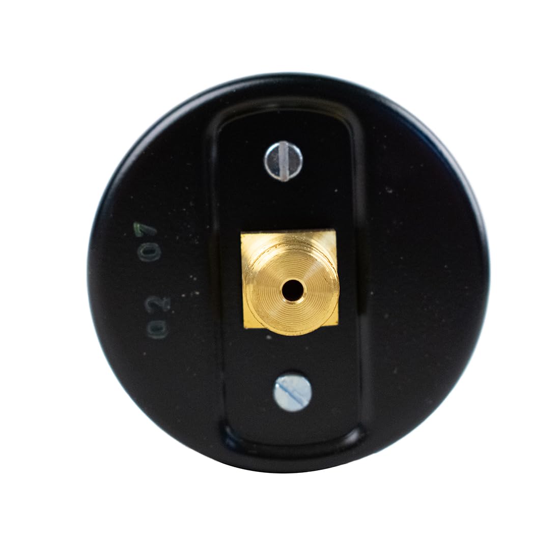 Pressure Gauge, 2.5" Black Steel Case, Copper Alloy Internals, 15 inH2O, 1/4 NPT Back Conn