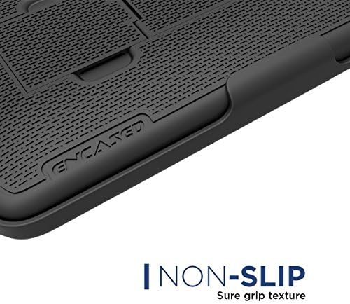 iPhone 8 Plus Belt Holster, Encased Thin Fit [DuraClip Series] Slim Grip Case & Belt Clip for Apple iPhone 8 Plus 5.5" (Smooth Black)