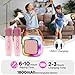 Kids Karaoke Machine for Girls with 2 Wireless Mics, Mini Portable Rechargeable Bluetooth Wireless Karaoke Speaker Kids Toys with RGB Lights, 4 Variable Voice, for 4, 5, 6, 7, 8, 9, 10 +Year Old