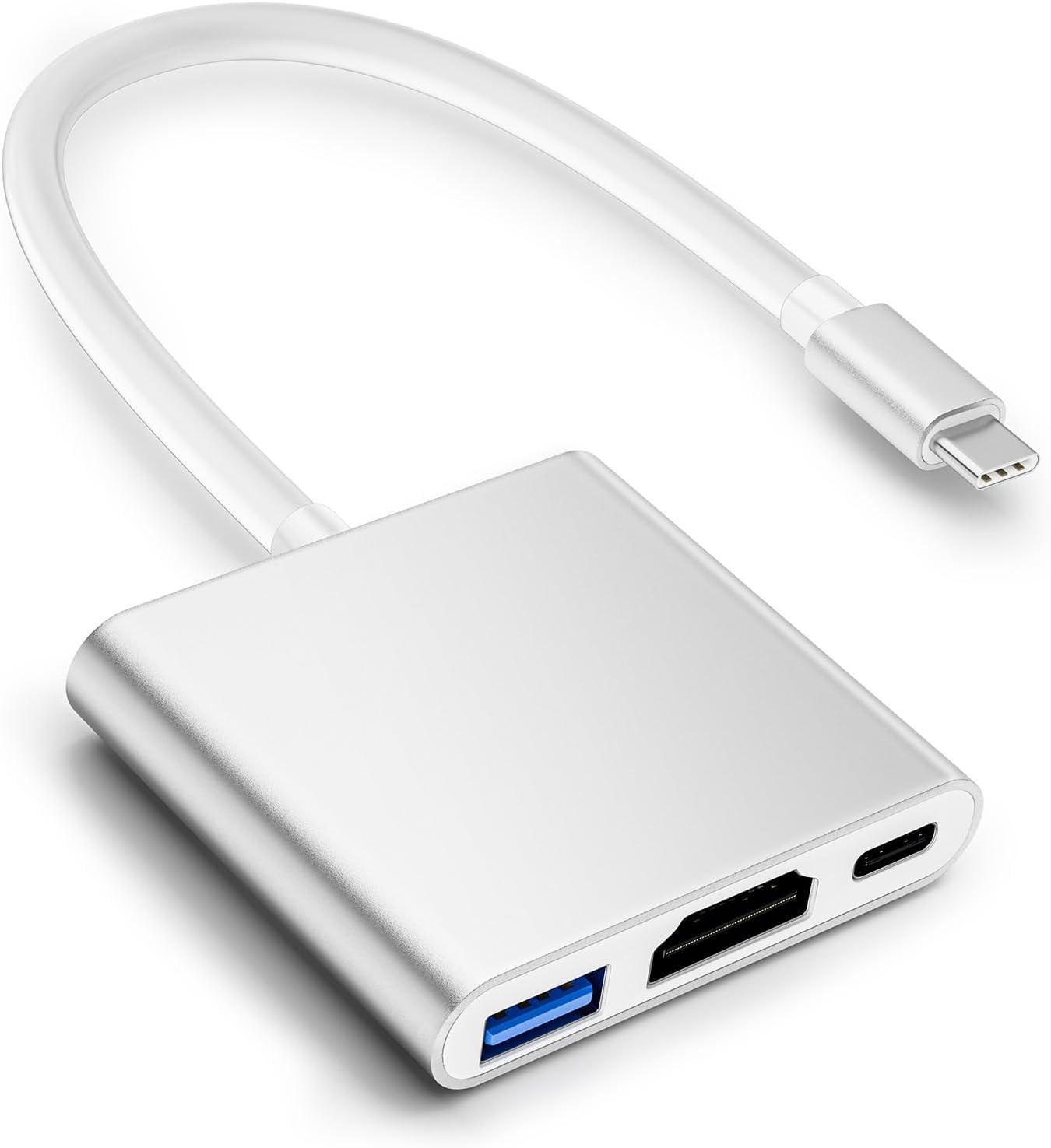 SANCY USB-C Multiport Adapter Hub with HDMI, USB 3.0, Type-C Charging Port, Silver-image-49
