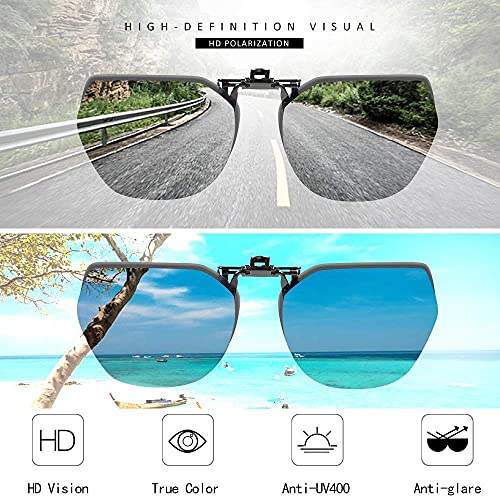 Image of Flip-Up Clip-On Polarized Sunglasses, UV Protection