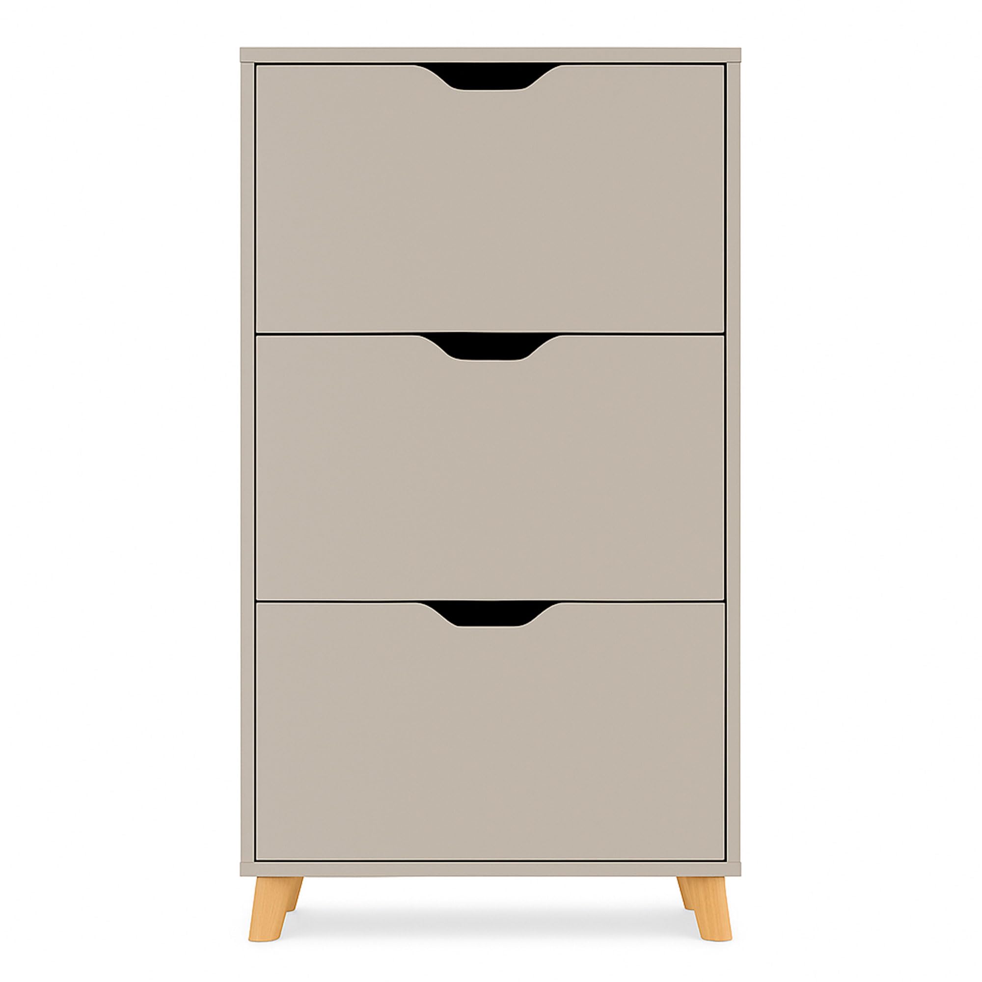 FRANKYSTAR Plana - Scarpiera Salvaspazio 3 Ante 55x116x25 cm per 18 Paia di Scarpe in Legno Tortora