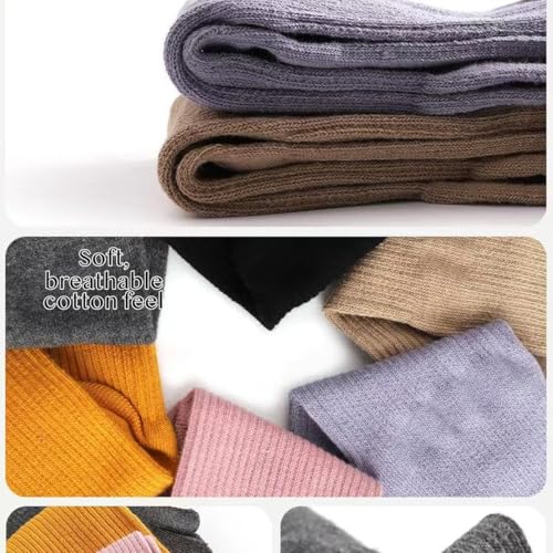 Ruffled Five-Toe Crew Socks Cotton Loose Top Lettuce Edge Hem Fall Winter Spring Moisture-Wicking Japanese Style Comfy3