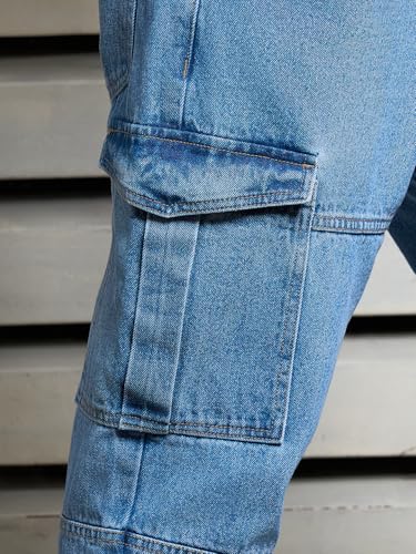 Image of HIGH STAR Men's Mid Rise Straight Jeans (HSMJNS2404 Blue 2, 30)