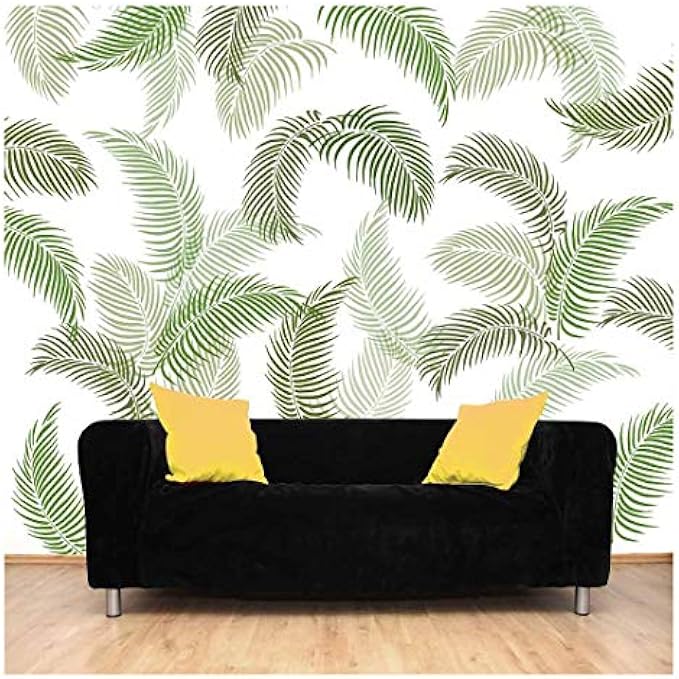 Palm Fronds 3 Piece Wall Pattern Kit - Wall Painting Stencils for Easy Room Transformation - Large Stencils for Wall Painting