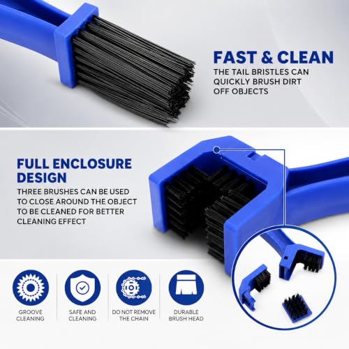 Image of AutokraftZ Multipurpose Motorcycle & Bicycle Chain Cleaner Brush - Durable Bike Chain Cleaning Tool for Motorcycles, Bicycles, Scooters & More - Easy Maintenance for Smooth Ride Performance