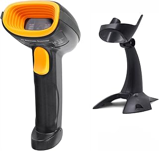 LENVII F620 Wired 2D QR Barcode Scanner-Automatic Scanning Barcode Stand 1D Barcode Reader used in Supermarkets, Clothing Store