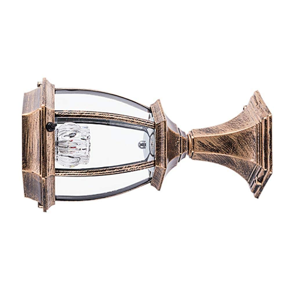 Art Design Retro Solar Light Outdoor Kolumna Lampa Patio Lampa Ścienna Wodoodporna Lampa Słupkowa Drzwi Krajobraz Willa Ogród Dekoracja Zewnętrzna 20 Cm*(Mosiądz)