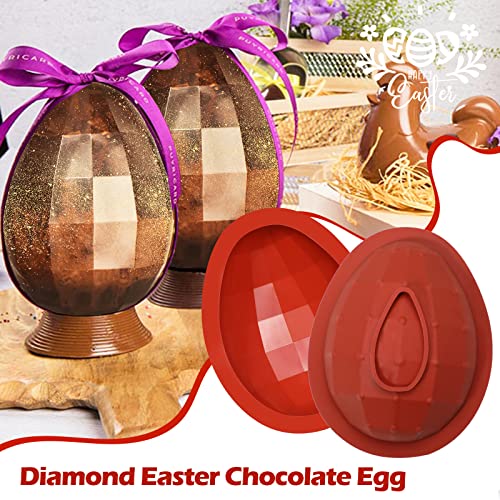 Moule silicone œuf de Pâques diamant 3D Webake grand format avec marteau - 3