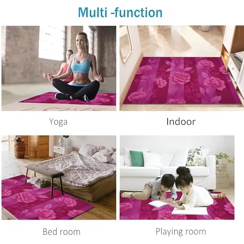 Tapis entrée intérieur 80x120cm lavable rouge pourpre - 8