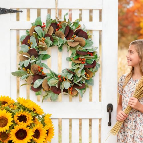 Couronne d'automne artificielle pour habiller une cheminée - 4
