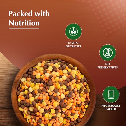 Image of Amazon Brand - Vedaka Premium Unpolished Mixed Dal 2 kg |Naturally Rich in Protein | Naturally Cholesterol Free
