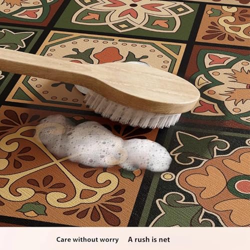 Image of TEKCOOL Rubber Anti Fatigue Kitchen Rug Sets 2 Piece Non Slip Mats for Floor Cushioned Kitchens Rugs Waterproof Comfort Standing Mat Runner for Kitchen-(Multicolour 1)