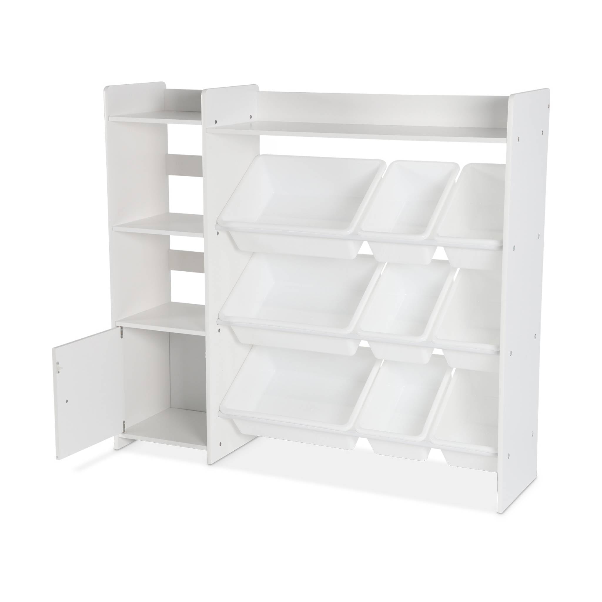 Sweeek Sora Mueble para niños con 9 cubos y estantes 111.8x29.7x100 cm Blanco