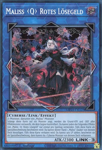 Maliss Q Rotes Lösegeld MP25-DE125 Secret Rare Deutsch Boosterfrisch 1. Auflage - 2025 Mega-Pack Tin - mit ReCollectibles-Versandschutz - für Yu-Gi-Oh!
