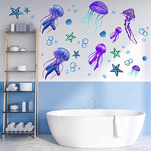 Starfish Jellyfish Bubble Creative Wall Stickers Kindergarten Children's Room Living Room Bedroom Decoration Stickers PVC 2902
