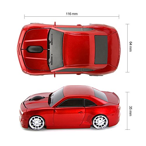 ECOiNVA Wireless Optical Computer Laptop Mouse Gaming Mouse (Red) – Image 6