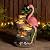 Glitzhome Outdoor Water Fountain, 4-Tiered Flamingo Outdoor Fountain with Lights, 23.5" H Polyresin Decorative Waterfall Feature Garden Fountain with Pump for Garden, Patio, Yard, Deck, Porch Decor