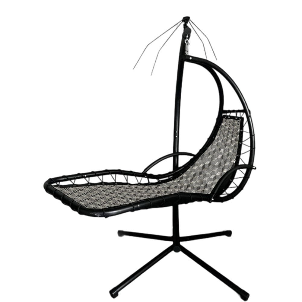 Rhombus - Columpio colgante de tela de textileno para asiento, 64 x 197 x 23 cm, tela de repuesto para jardín al aire libre, patio, con cuerda y bolsa lateral