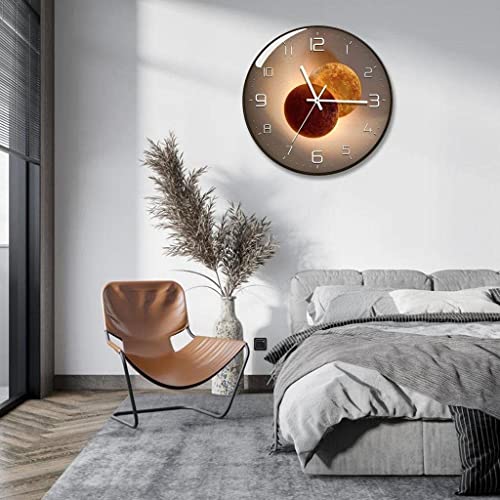 Image of Wall Clock 12 inch Silent Quartz Decorative Wall Clock Non-Ticking Classic Digital Clock Battery Operated Round Easy to Read Handheld Complete Home /Kitchen /Bedroom (419)