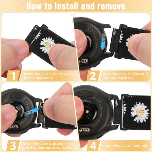 Correa elástica de nylon 18mm para relojes Garmin y Fossil miniatura 4