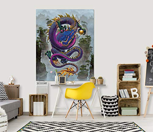 3D Dragon Defense 1140 Wall Stickers Vinyl Wall Murals Print Art | Self-Adhesive Large Wall Stickers, AJ US Vincent HIE Muzi (Vinyl (No Glue & Removable), 【19.7” x 11.8”】50x30cm(HxW))