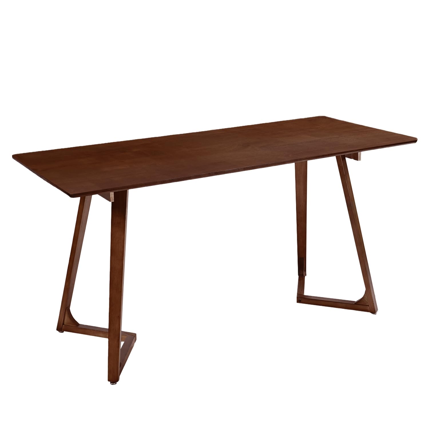 DELAVIN 59 Inch Large Solid Wood Dining Table for 4-6 People, Modern Oak Kitchen Table for 6, Farmhouse Rectangle Dining Room Table for Dining Room, Living Room, Easy Assembly, Walnut