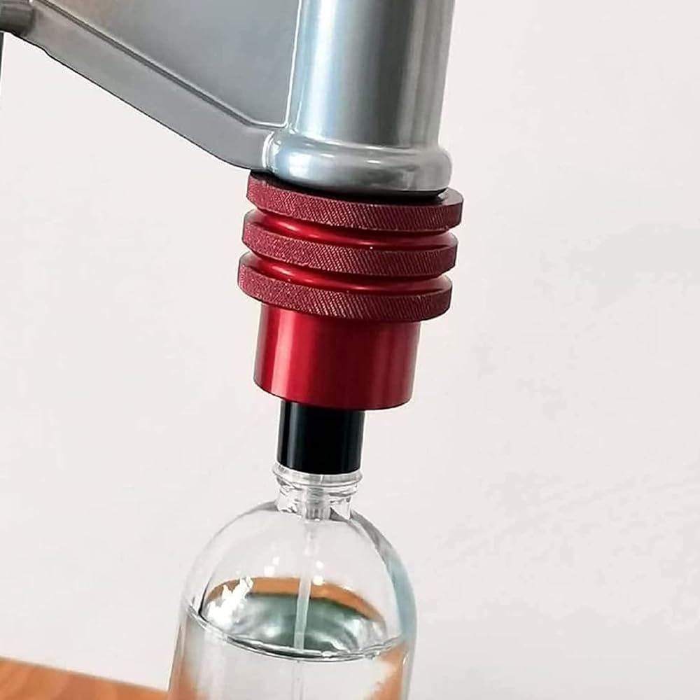 Taponadora manual de perfume, prensadora de mano, selladora de viales, máquina tapadora de prensa de acero inoxidable para sellar botellas de vidrio en casa