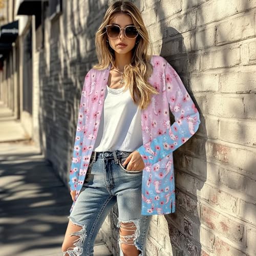 Image of Women's Open Front Cardigan Long Sleeve Loose Sweater Lightweight Soft Cardigan Jackets